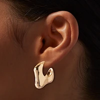 Gold-tone Wide Melty Hoop Earrings