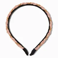 Blush Pink & Gold Chain Woven Headband