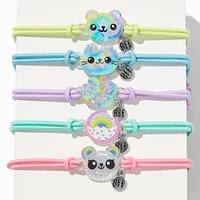 Best Friends Tie Dye Critter Adjustable Bracelets - 5 Pack