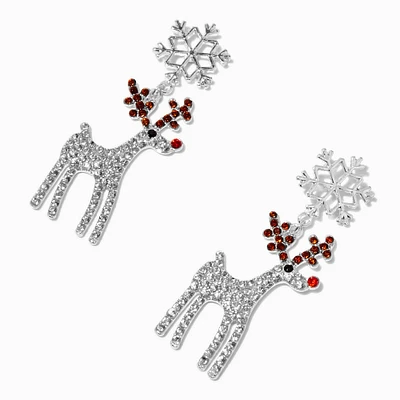 Rhinestone Reindeer Drop Earrings