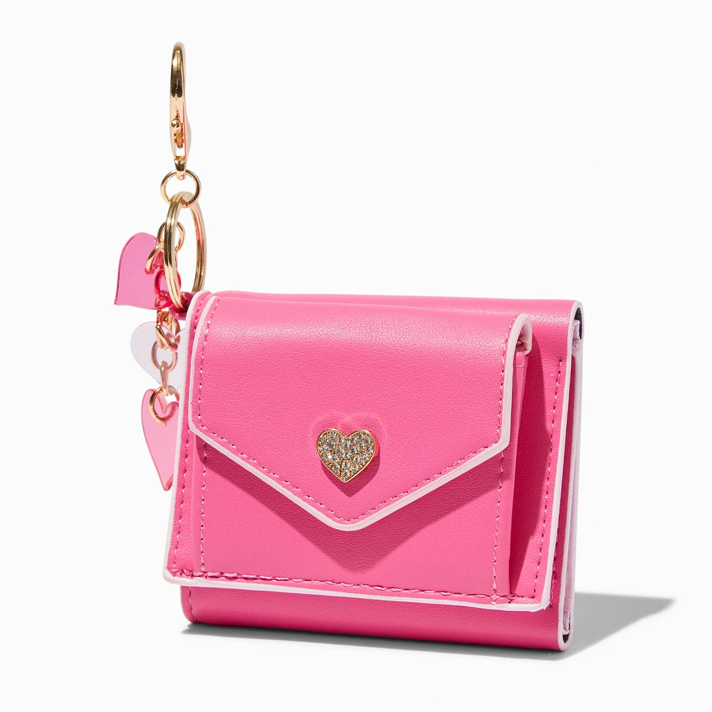 Heart Emblem Bright Pink Trifold Wallet