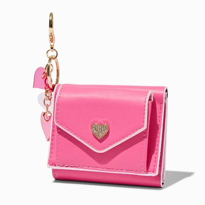 Heart Emblem Bright Pink Trifold Wallet