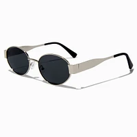 Black Tortoiseshell Oval Metal Sunglasses