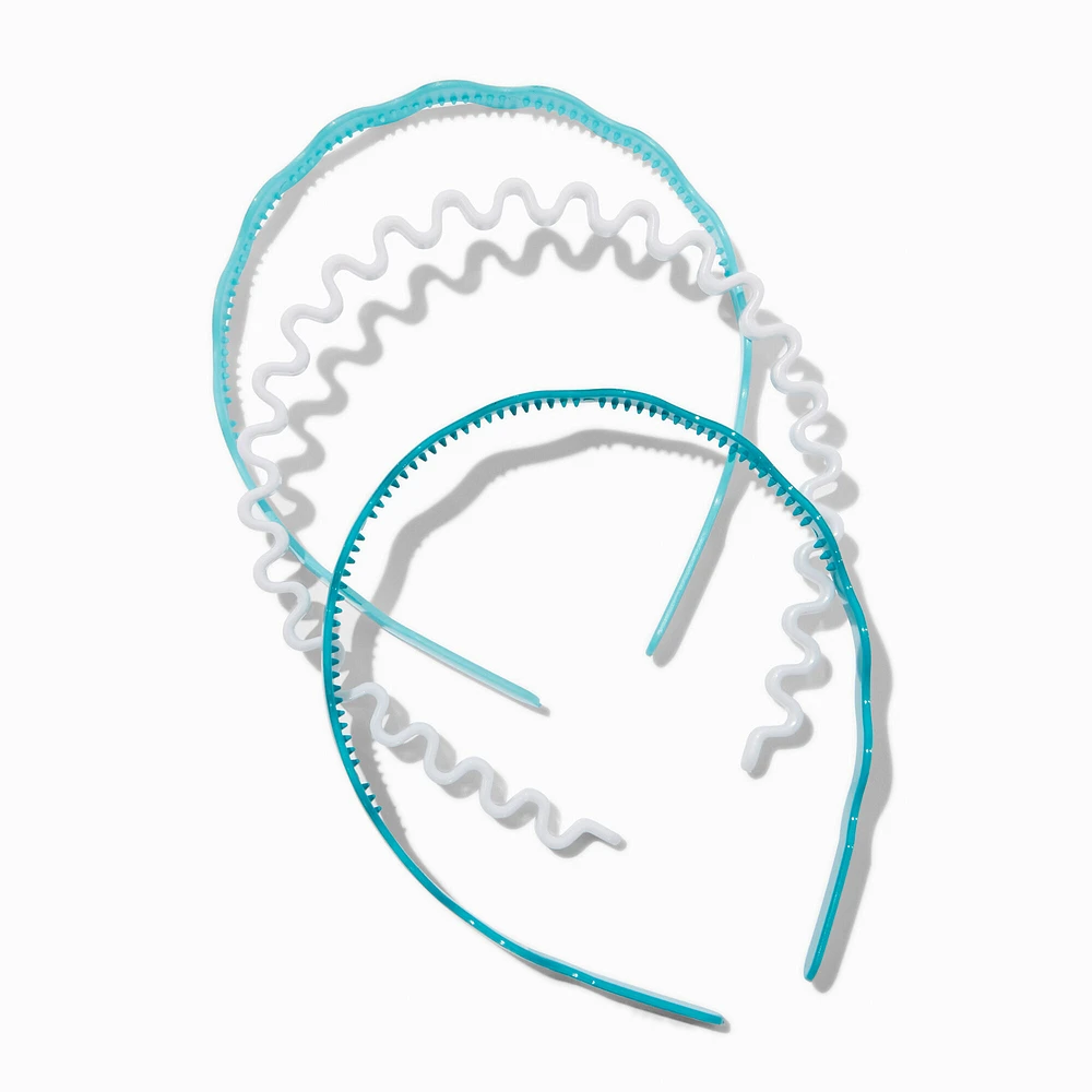 Claire's Club Blue Wavy Mixed Headbands - 3 Pack