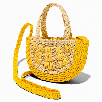 Lemon Woven Crossbody Bag