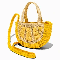 Lemon Woven Crossbody Bag