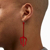 Red Pitchfork 4" Drop Earrings