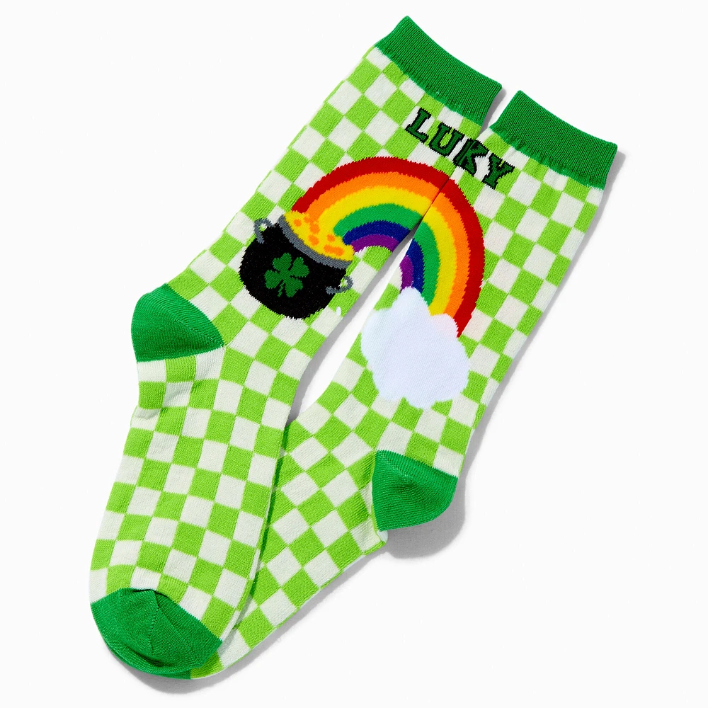 St. Patrick's Day Pot O' Gold Crew Socks