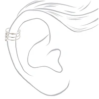 Silver Embellished Triple Band Ear Cuff