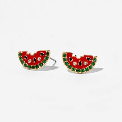 Embellished Watermelon Stud Earrings
