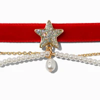 Claire's Club Holiday Velvet Choker Necklace