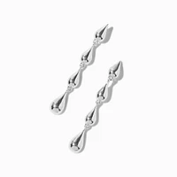 Silver-tone Raindrop Linear Drop Earrings