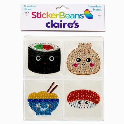 StickerBeans® Claire's Exclusive Asian Food Rhinestone Sticker Set - 4 Pack
