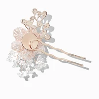 Blush Pink Pearlized Floral Spray Hair Pin