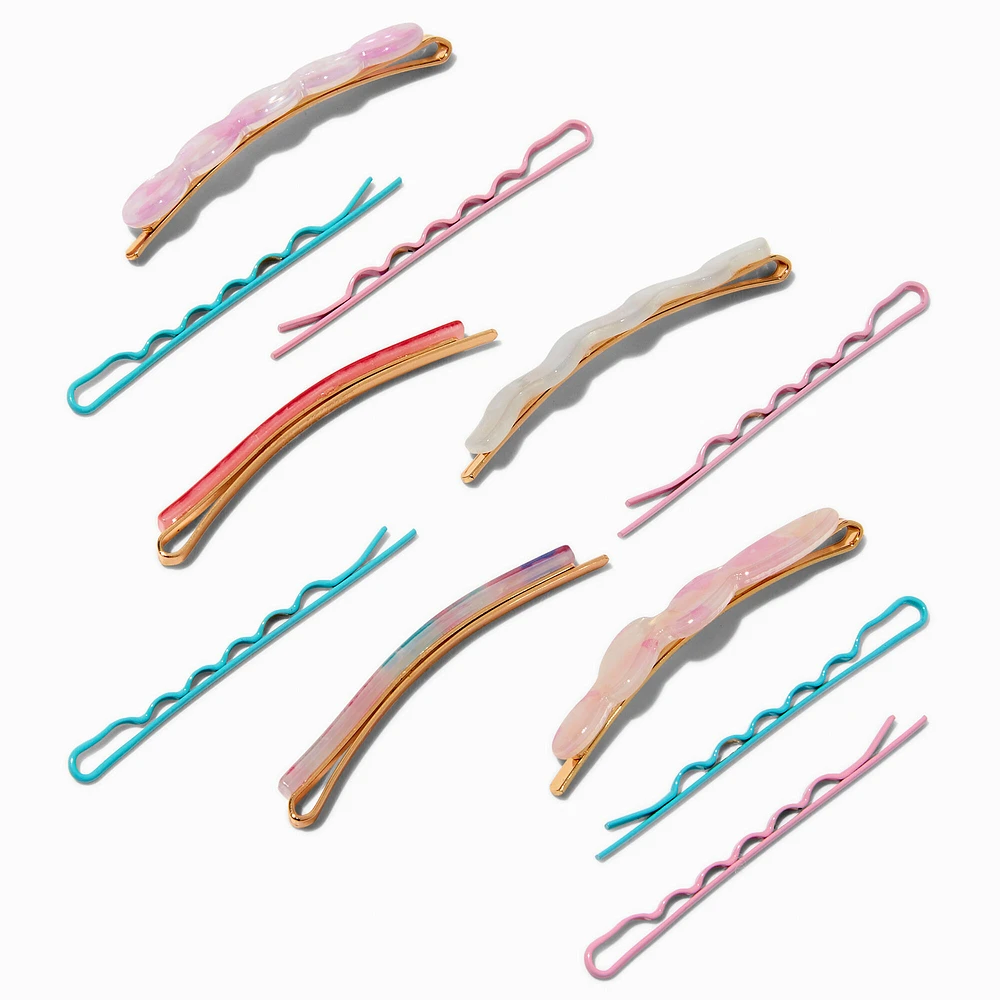 Pink Wavy Hair Pins - 11 Pack