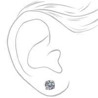 Sterling Silver Cubic Zirconia 6MM Round Stud Earrings