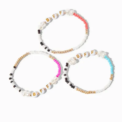 Best Friends Multicolored Pearl Beaded Stretch Bracelets - 3 Pack