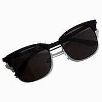 Black Browline Round Lens Sunglasses