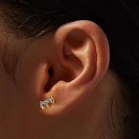 Gold-tone Crystal Spike Stud Earrings