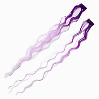 Purple Ombre Curly Faux Hair Clip In Extensions - 2 Pack