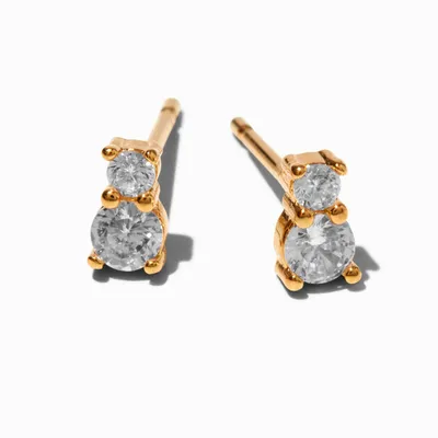 C LUXE by Claire's 18k Yellow Gold Cubic Zirconia Mini Stack Stud Earrings