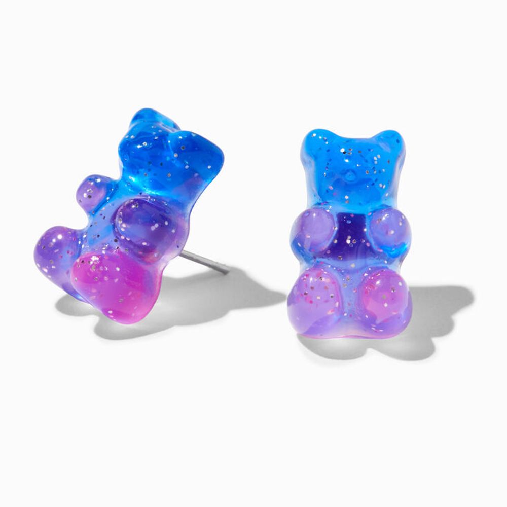 Blue Ombre Glow In The Dark Gummy Bears® Stud Earrings