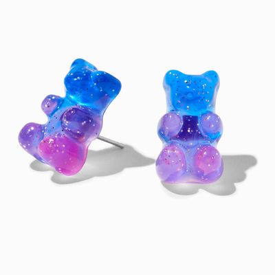 Blue Ombre Glow In The Dark Gummy Bears® Stud Earrings