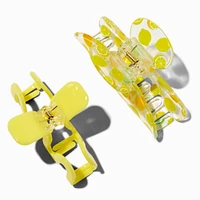 Citrus Print & Yellow Squiggle Hair Claws - 2 Pack