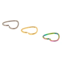 Titanium 16G Mixed Anodized Heart Cartilage Hoop Earrings - 3 Pack