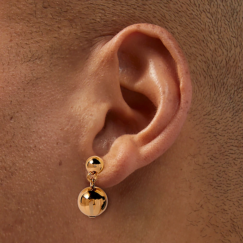 Gold-tone Two Ball Stud Earrings