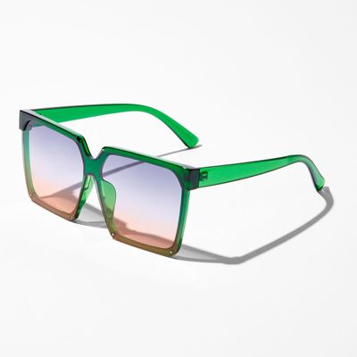 Emerald Green Faded Lens Shield Sunglasses