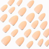 Orange Glossy Short Almond Vegan Faux Nail Set - 24 Pack