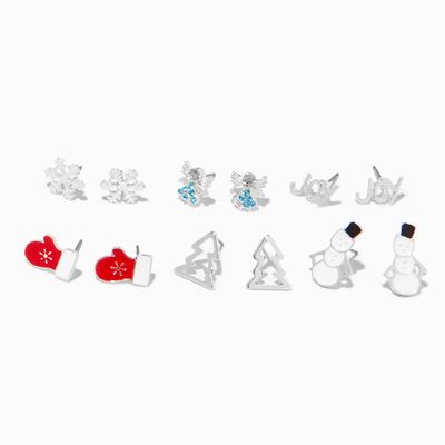 Winter Wonderland Assorted Holiday Stud Earrings - 6 Pack