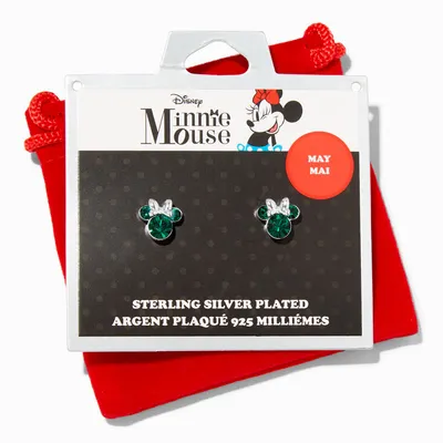 Disney Minnie Mouse Birthstone Sterling Silver Stud Earrings