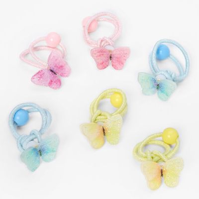 Claire's Club Pastel Butterfly Hair Ties - 6 Pack