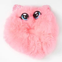 Medium Faux Fur Cat Hair Scrunchie - Pink