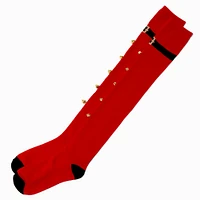 Santa Claus & Bells Over The Knee Socks