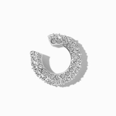 Silver-tone Crystal Pavé Chunky Ear Cuff