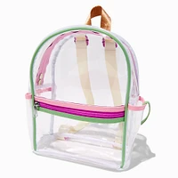 Translucent Colorblock Small Backpack with Belt Bag