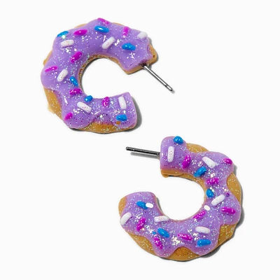 Glow in the Dark Purple Donut Hoop Earrings