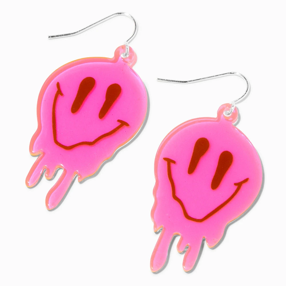 Melting Happy Face 2" Drop Earrings