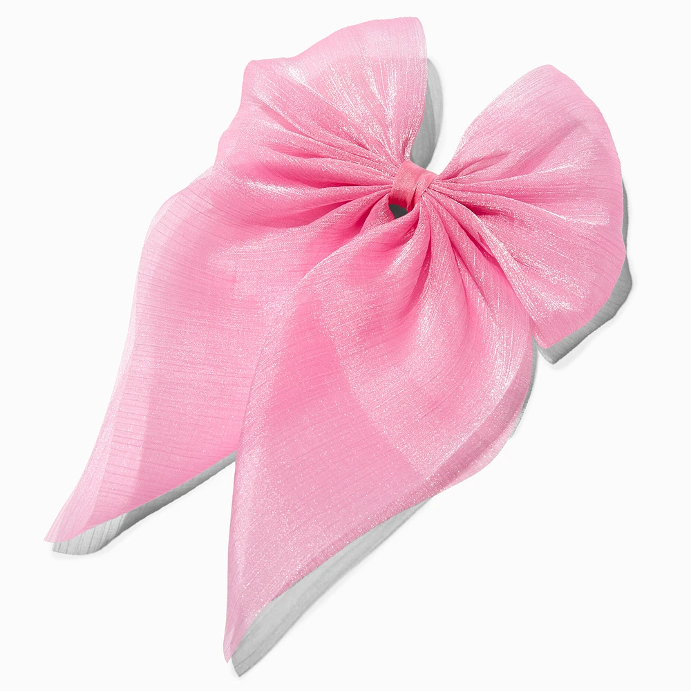 Pink Sheer Hair Bow Clip