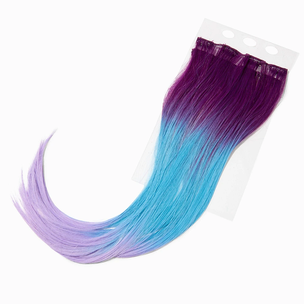 Ombré Purple Faux Hair Clip In Extensions - 4 Pack