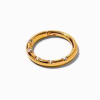 18k Gold Plated 18G Titanium Crystal Hoop Nose Ring