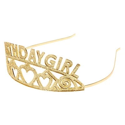 Birthday Girl Glitter Tiara - Gold