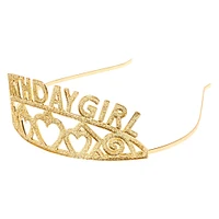Birthday Girl Glitter Tiara - Gold