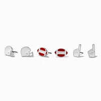 Football Stud Earrings - 3 Pack