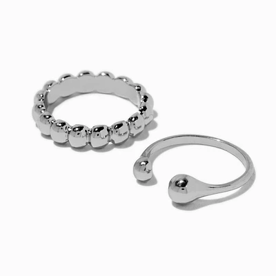 Hematite-tone Bubble Rings - 2 Pack