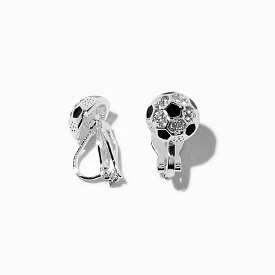 Soccer Ball Clip-On Stud Earrings