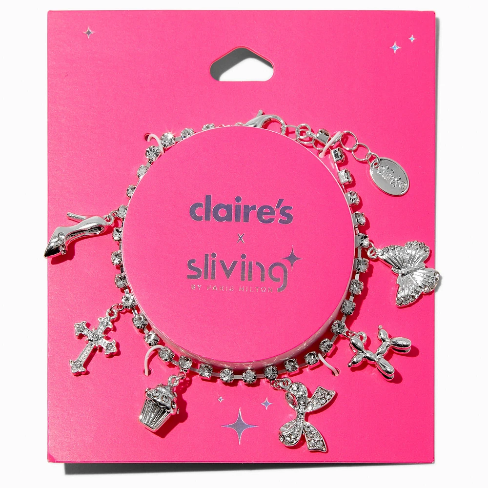 Claire's x Sliving by Paris Hilton Silver-tone Charm Bracelet